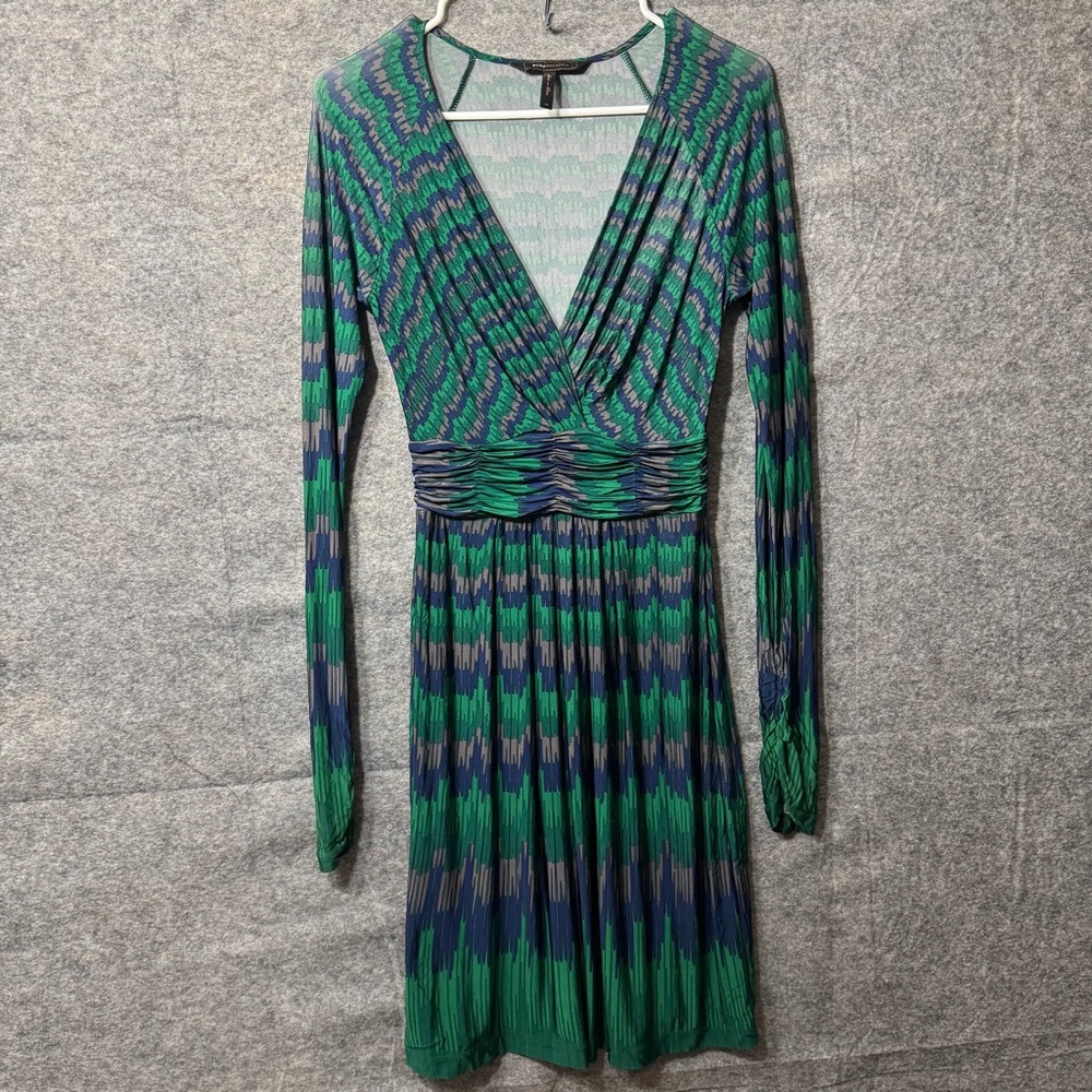 BCBG Max Azria Long Sleeved Contemporary A-Line Dress Stretchy Holiday XS